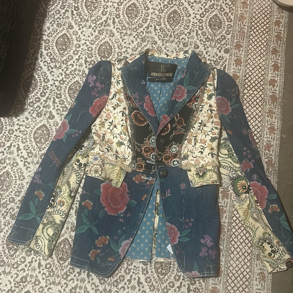 Roberto Cavalli Patchwork Denim Jacket - image 2
